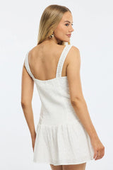 White Mini Dress Eyelet Fabric