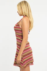 Multi Stripe Mini Dress V-neck