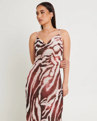 Zebra Mesh Maxi Dress