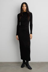 RUCHED WAIST MAXI JERSEY DRESS