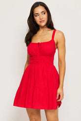Red Fit And Flare Dress Mini