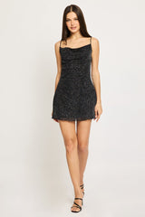 Metallic Mini Dress Metallic Backless
