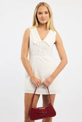 White Mini Dress Peter Pan Collar