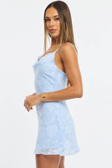 Blue Mini Dress Burnout Bias