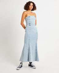 Rendezvous Fishtail Maxi Denim Dress