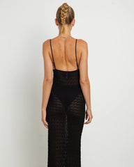 Eleanor Lace Knit Maxi Dress in Black