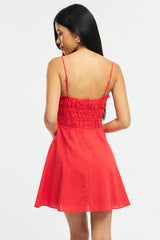 Red Fit And Flare Dress Mini