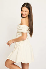 White Off Shoulder Mini Dress
