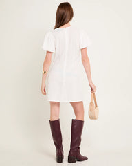 Bow Cap Sleeve Mini Dress