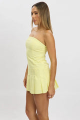 Yellow Strapless Mini Dress
