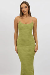 Green Bodycon Dress Sleeveless Midi