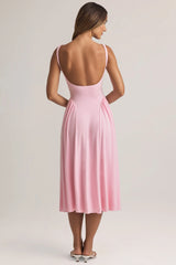Modal A-Line Midaxi Dress in Pastel Pink