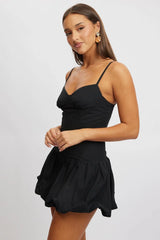 Black Bubble Dress Mini Strappy