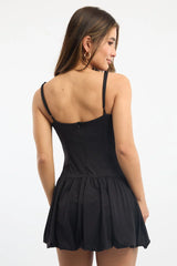 Black Bubble Mini Dress Supersoft