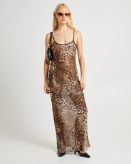 Alora Leopard Slip Maxi Dress