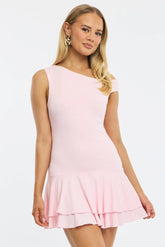 Pink Mini Dress Off Shoulder