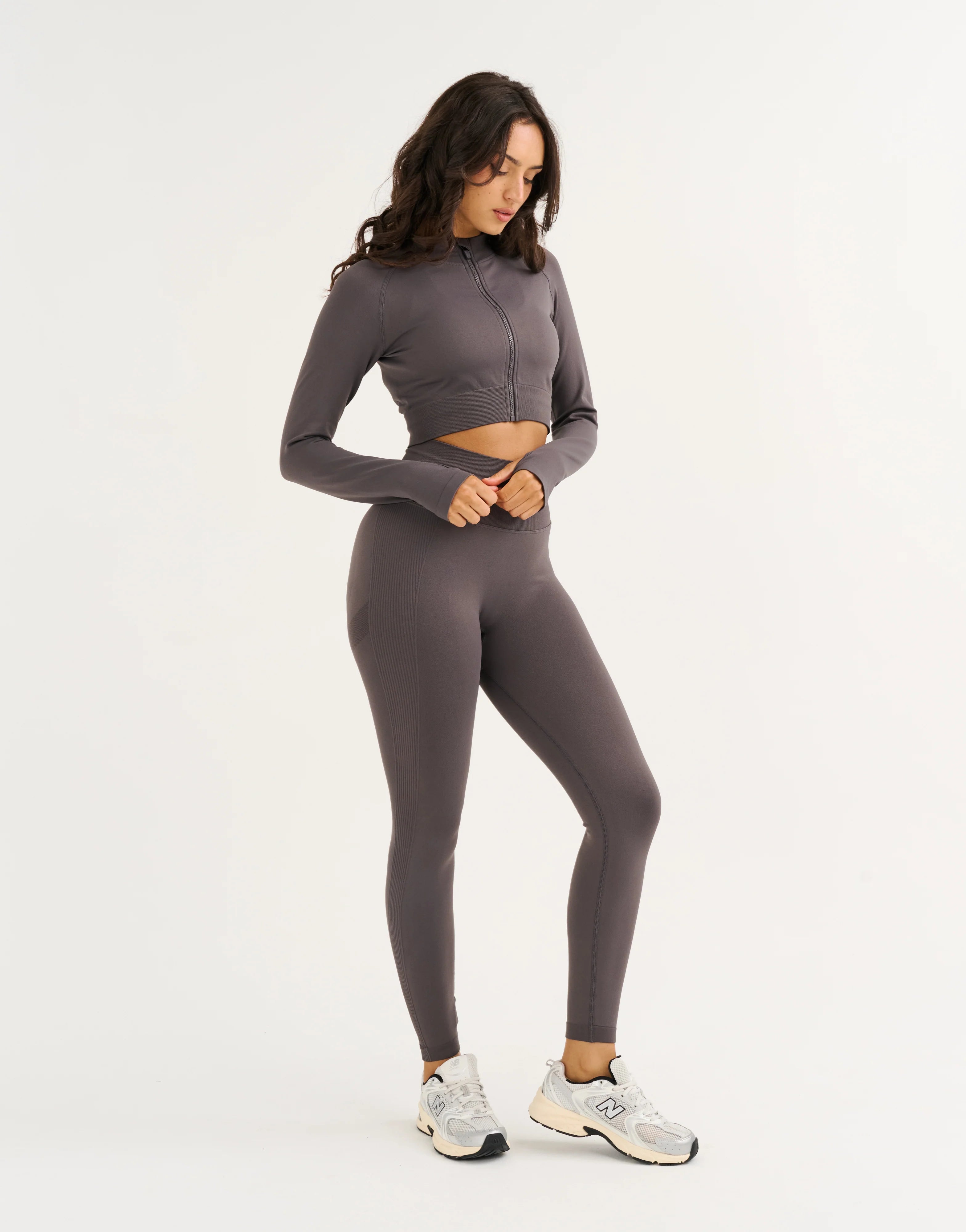 Arise Essential Zip-Up Long Sleeve - Slate Grey