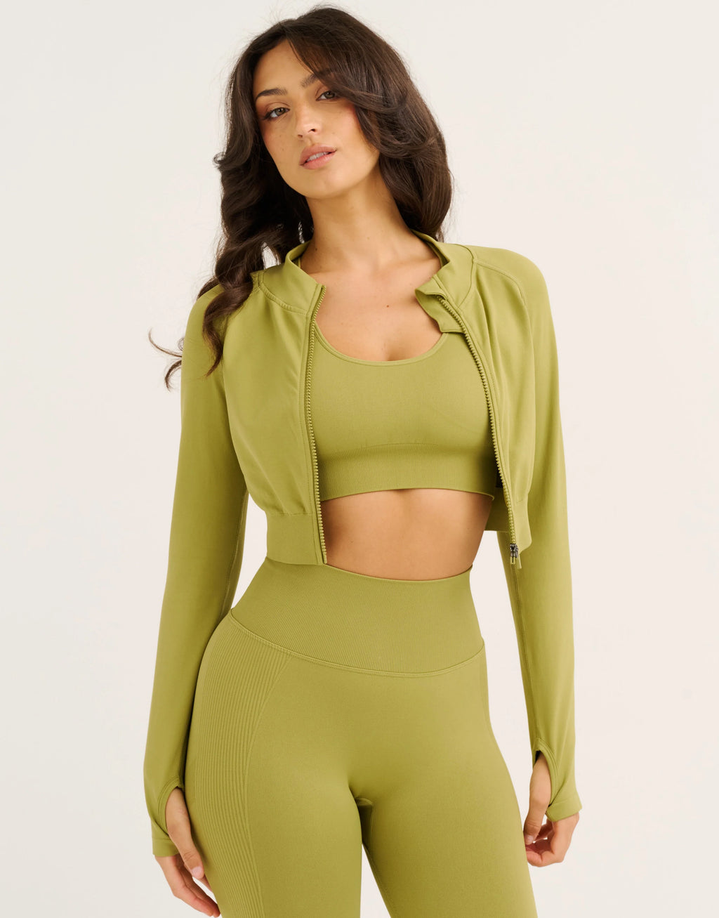 Arise Essential Zip-Up Long Sleeve - Olive