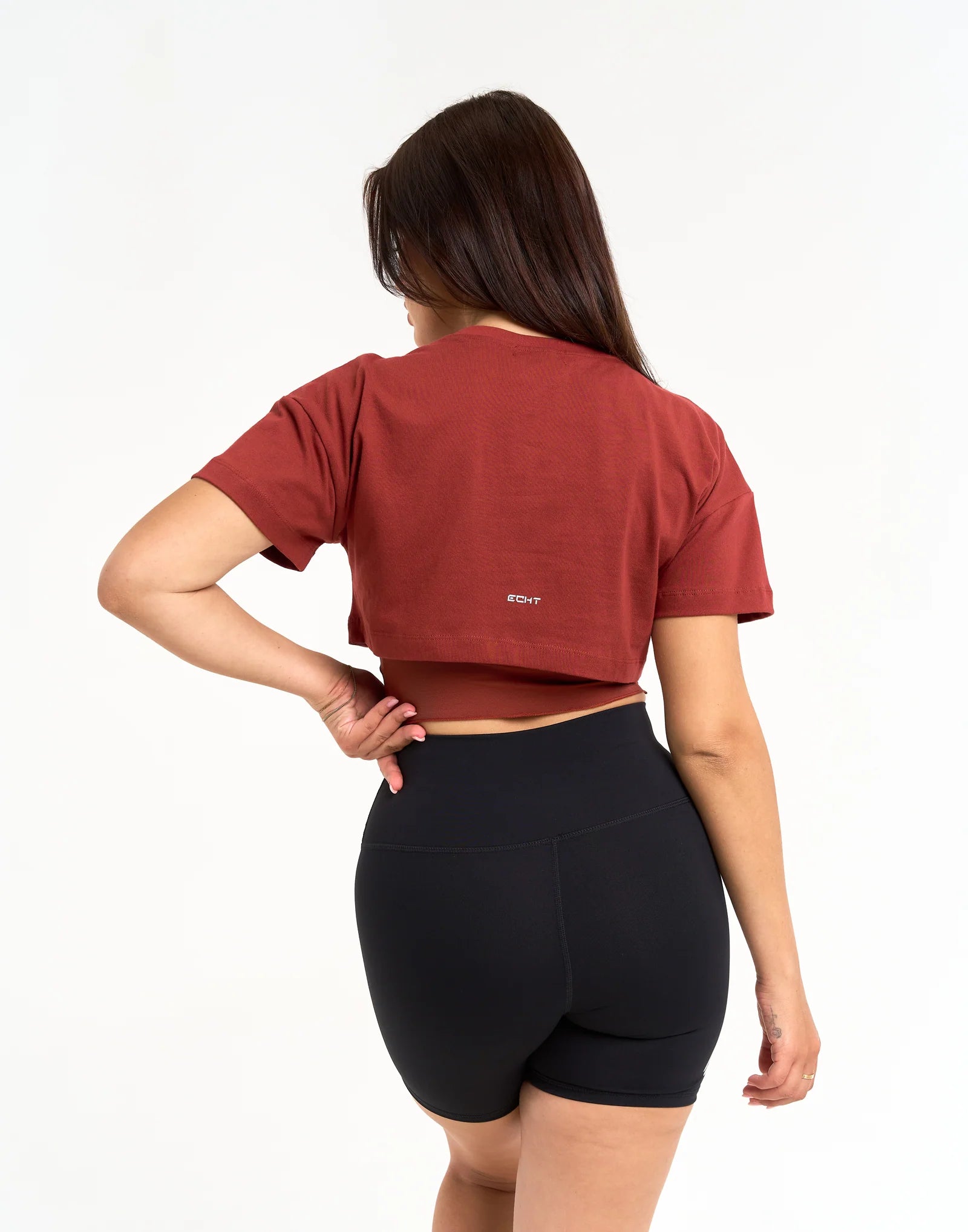 Layered Cropped Tee - Brown