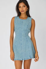 Denim Mini Dress Sleeveless