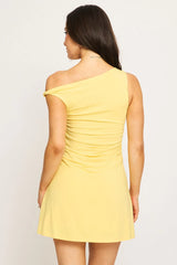 Yellow Mini Dress Off Shoulder