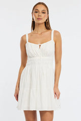 White Fit And Flare Dress Mini