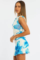 White Floral Off Shoulder Dress Mini