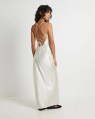 Ruby Romantic Slip Maxi Dress in Ivory