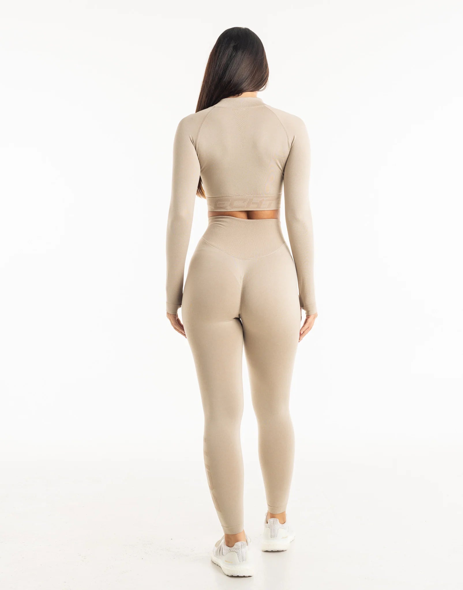 League Cropped Zip-Up - Taupe Grey