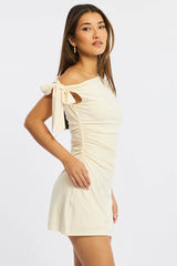White Mini Dress Off Shoulder