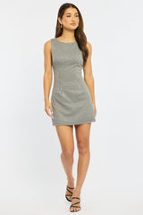 Black Check Bodycon Dress Mini Check