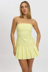Yellow Strapless Mini Dress