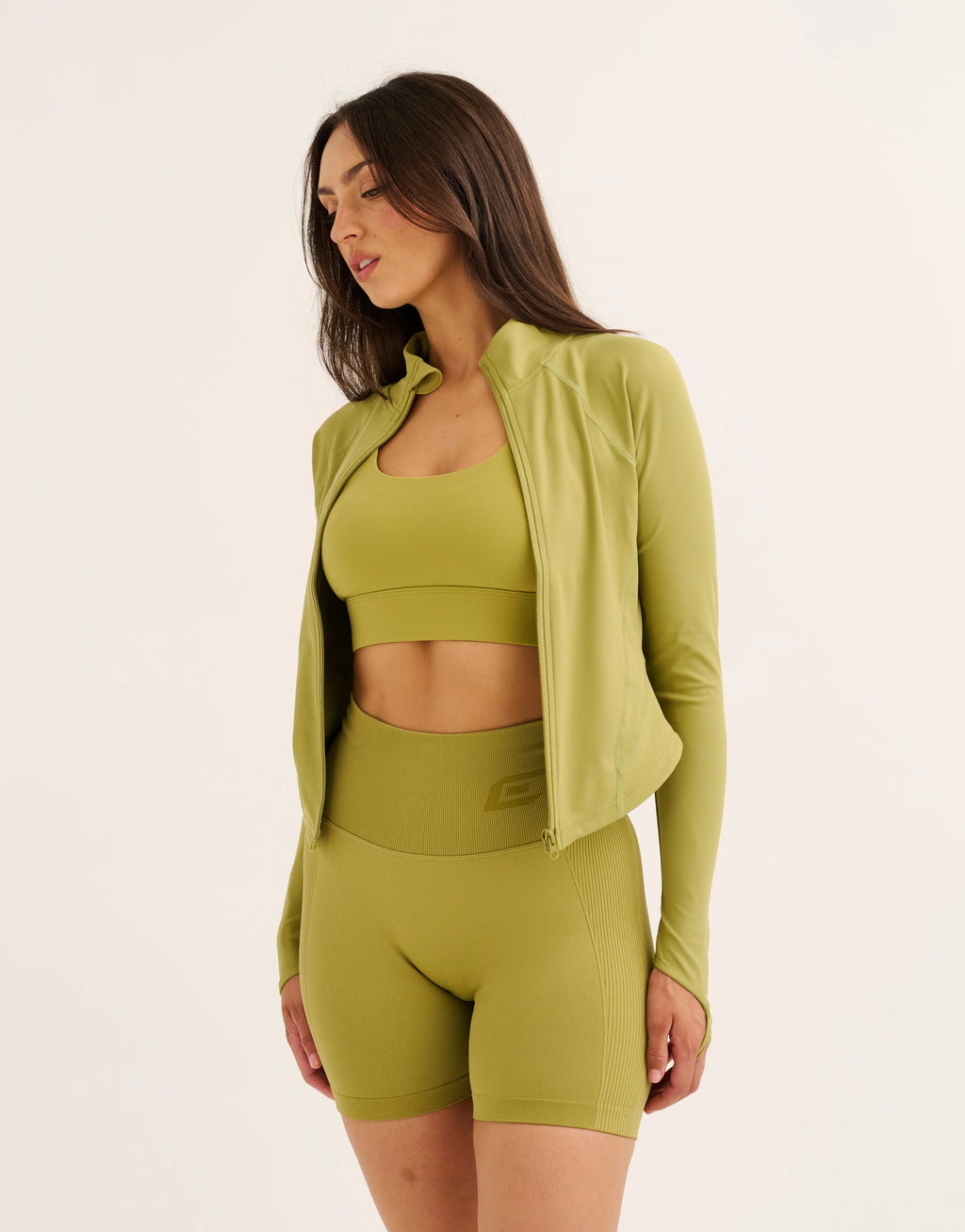 Athlete Crop Jacket - Olive