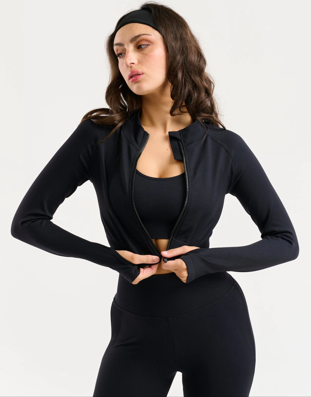 Arise Essential Zip-Up Long Sleeve - Black