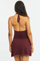 Red Halter Neck Dress Mini