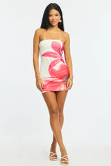 White Floral Bodycon Dress Mini