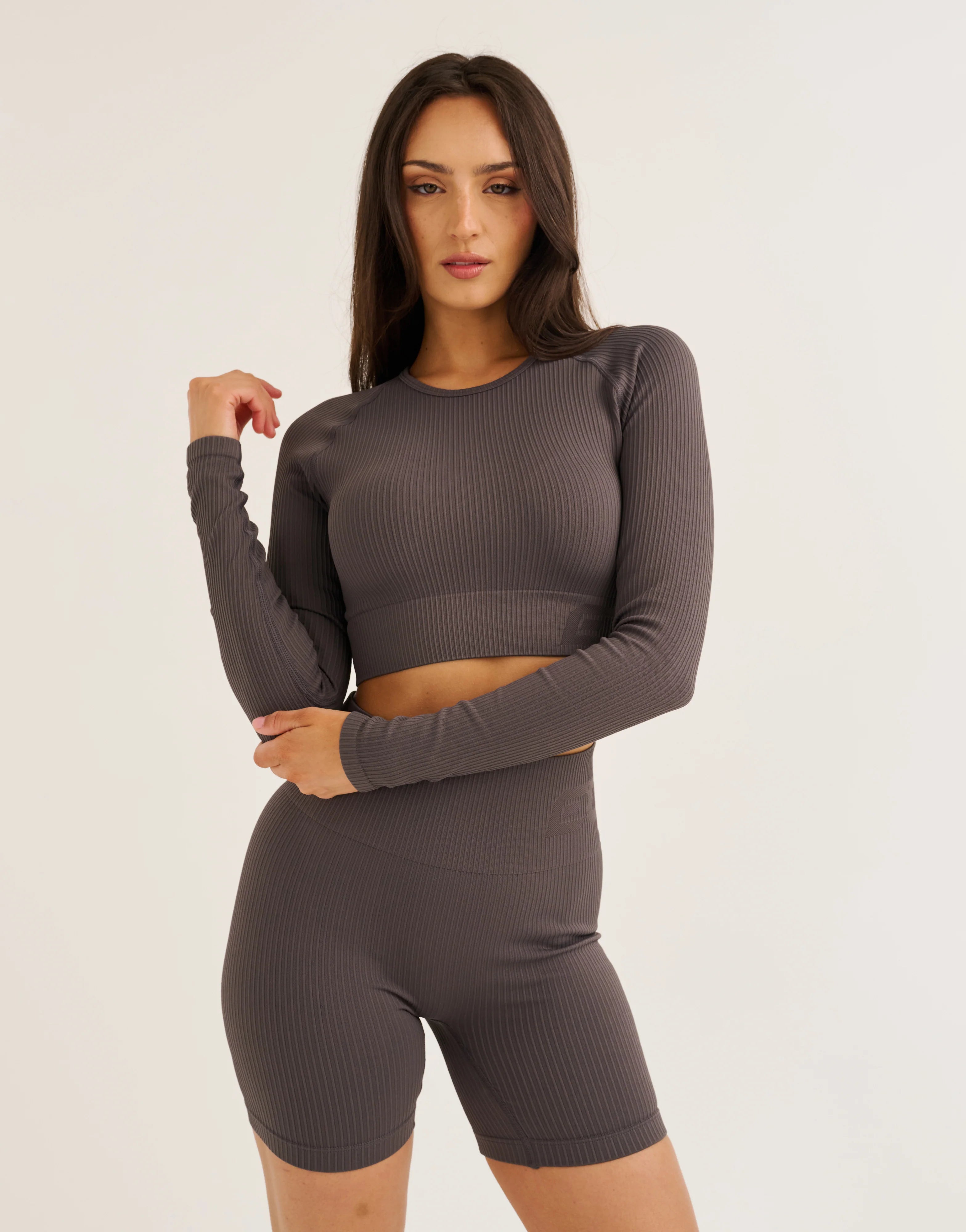 Arise Comfort Cropped Long Sleeve V2 - Slate Grey