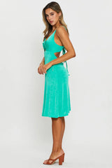 Green A Line Dress Midi