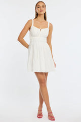 White Fit And Flare Dress Mini