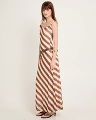 Mesh Stripe Maxi Dress
