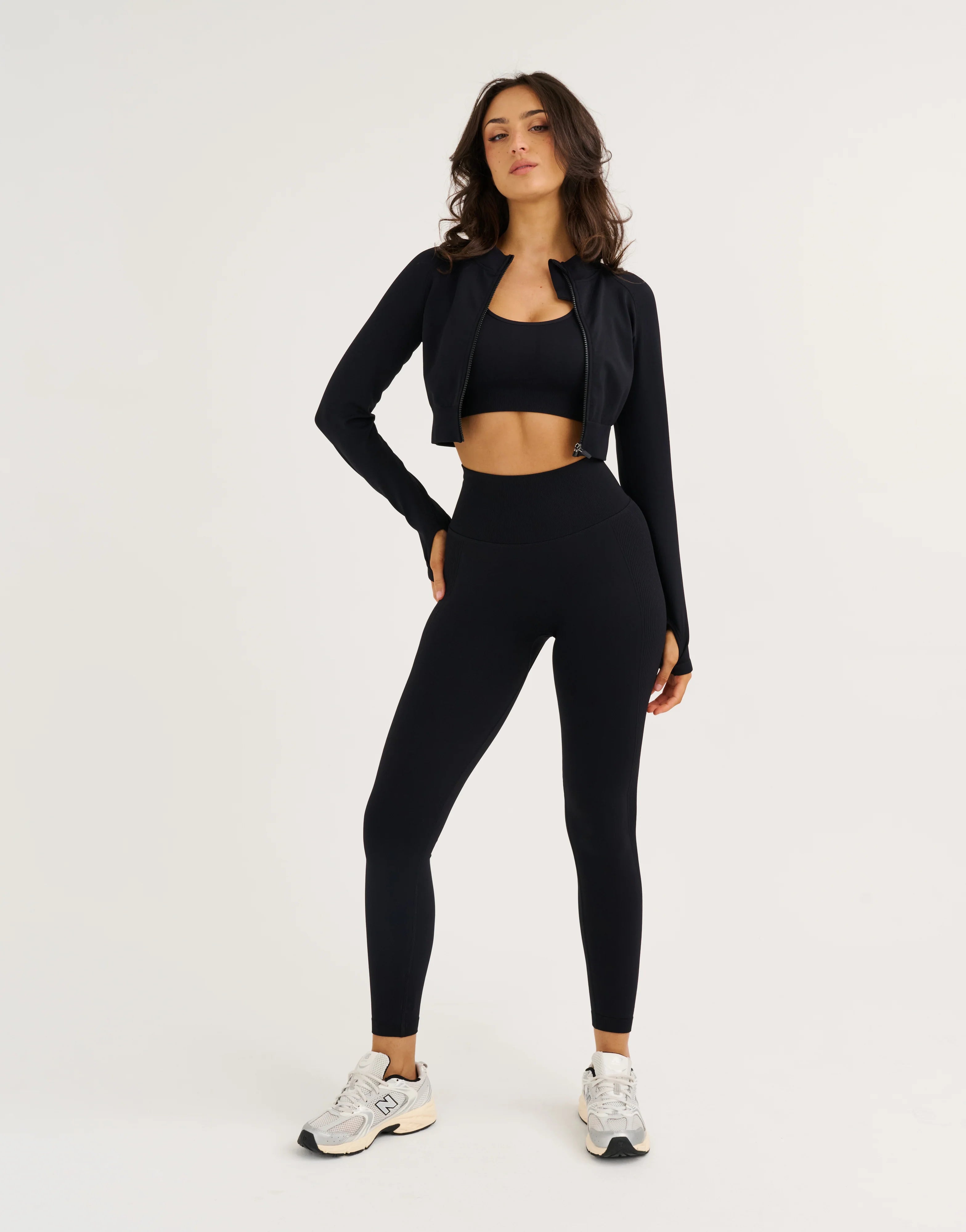 Arise Essential Zip-Up Long Sleeve - Stealth Black