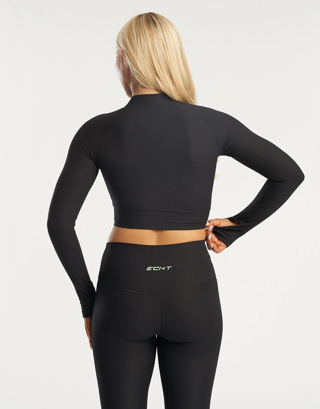 Rise Zip-Up Long Sleeve - Black Hyper Green