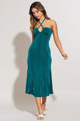 Green Midi Dress Keyhole