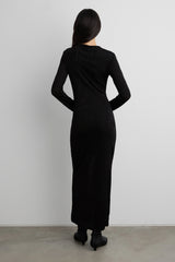 RUCHED WAIST MAXI JERSEY DRESS