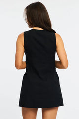 Black Mini Dress Button Down