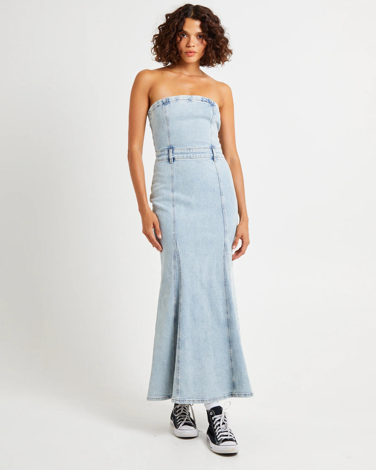 Rendezvous Fishtail Maxi Denim Dress