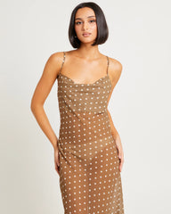 Paris Polka Dot Sheer Maxi Dress