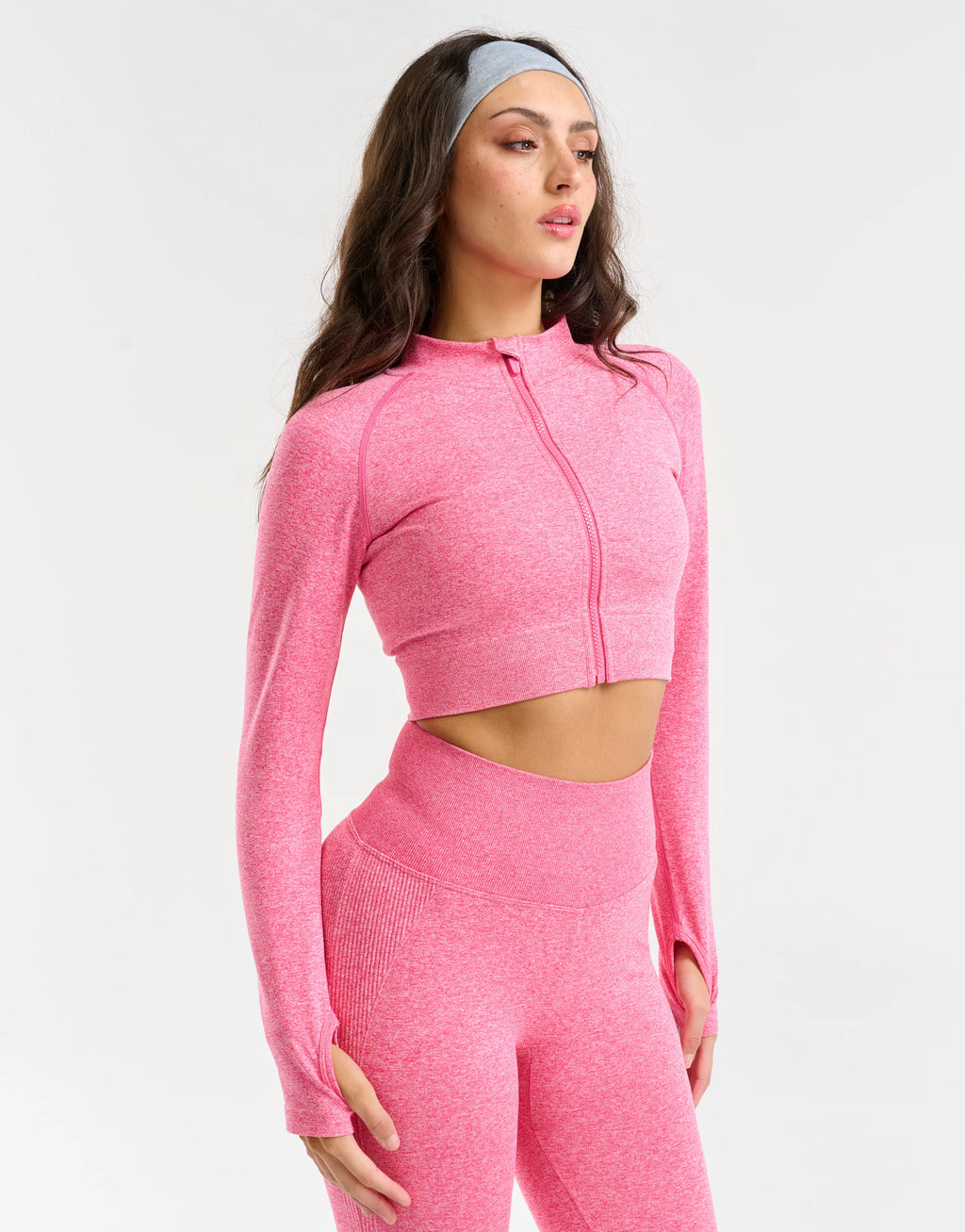 Arise Essential Zip-Up Long Sleeve - Pink