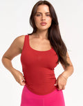 Ribbed Sculpt Tank - Scarlet Red