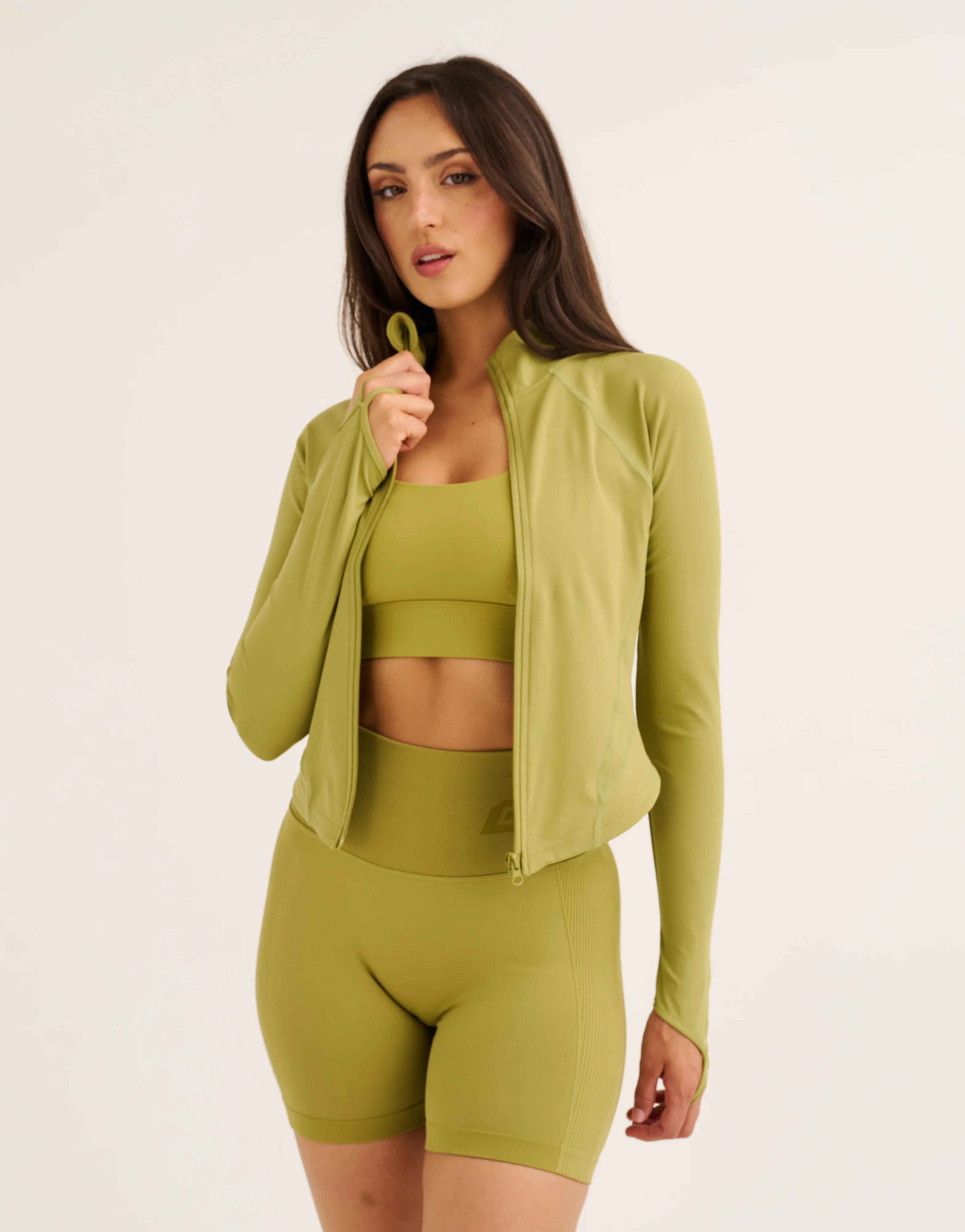 Athlete Crop Jacket - Olive